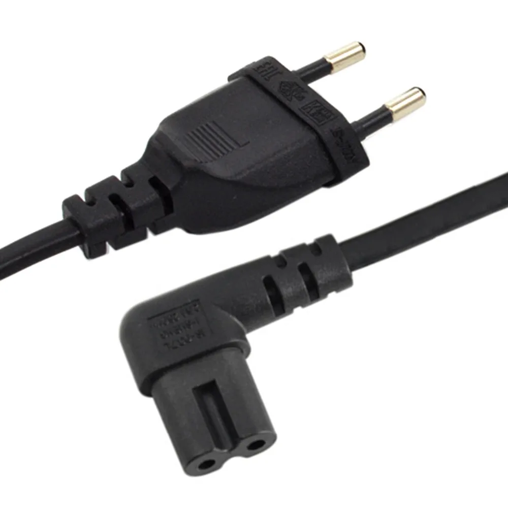 Новый прямоугольный кабель питания переменного тока европейского стандарта 1 М/2 М/3 М/5 М с 2 зубцами ЕС на рисунке 8 C7 для телевизоров, принтеров, камер, PS4, PS3 и т.д. Изображение 1