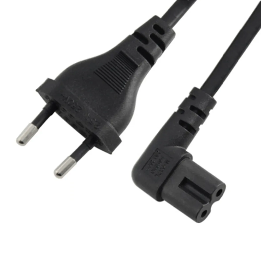 Новый прямоугольный кабель питания переменного тока европейского стандарта 1 М/2 М/3 М/5 М с 2 зубцами ЕС на рисунке 8 C7 для телевизоров, принтеров, камер, PS4, PS3 и т.д. Изображение 2