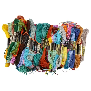 100 мотков вышивальных ниток разных цветов Хлопчатобумажная мулине для вышивания с 12 шпульками для мулине для вязания, проекта вышивки крестом 1