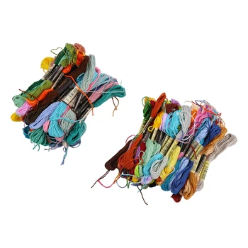 100 мотков вышивальных ниток разных цветов Хлопчатобумажная мулине для вышивания с 12 шпульками для мулине для вязания, проекта вышивки крестом 2