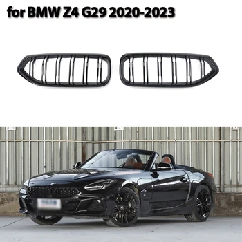 2 шт. Автомобильный Стиль Глянцевый Черный Передняя Почечная Двойная Планка Гриль Решетка для BMW Z4 2019-2024 G29 Roadster M40i sDrive 25i 1