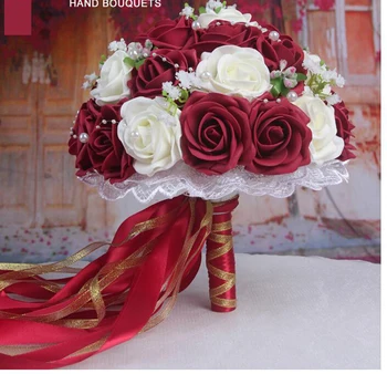 2023 Свадебные букеты, Свадебные цветы ручной работы, подарки для свадебной вечеринки, Свадебные аксессуары, Цветы, Груши, украшенные бисером и лентой 1
