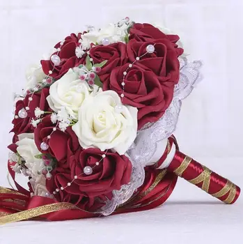 2023 Свадебные букеты, Свадебные цветы ручной работы, подарки для свадебной вечеринки, Свадебные аксессуары, Цветы, Груши, украшенные бисером и лентой 2