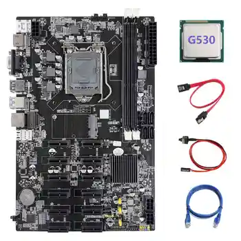 B75 12 PCIE ETH Материнская плата для майнинга Материнская плата LGA1155 + процессор G530 + Кабель SATA + Сетевой кабель RJ45 + Кабель коммутатора 1