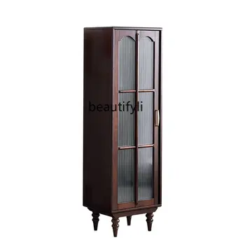 Changhong Glass Single Door Living Room TV Cabinet, Боковой шкаф, Американский Винный шкаф, Boycase из чистого массива дерева 1
