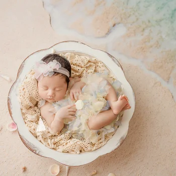 Dvotinst Реквизит для фотосъемки новорожденных, Винтажная деревянная тарелка для позирования, ведро, аксессуары для фотосъемки, Реквизит для студийной съемки 2