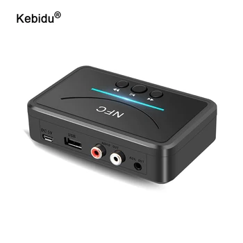 kebidu NFC 5,0 Bluetooth Приемник A2DP AUX 3,5 мм Разъем RCA USB Интеллектуальное Воспроизведение Стерео Аудио Беспроводной Адаптер Для автомобильного Комплекта Динамик 2