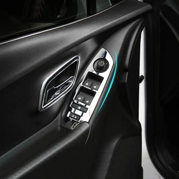 Для Chevrolet TRAX 2014-2016 ABS Хром LHD Оконное стекло Подъемное Кольцо Управления Панель Крышка отделка Наклейки Аксессуары Для Укладки Автомобилей 4 шт. 1
