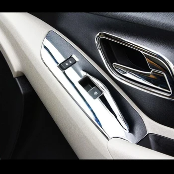 Для Chevrolet TRAX 2014-2016 ABS Хром LHD Оконное стекло Подъемное Кольцо Управления Панель Крышка отделка Наклейки Аксессуары Для Укладки Автомобилей 4 шт. 2