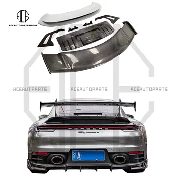 Для Porsche 911 992 2019 2020 2021 2022 2023 Высококачественный Комплект Спойлера Заднего Крыла багажника Из настоящего Углеродного Волокна Для ремонта 1
