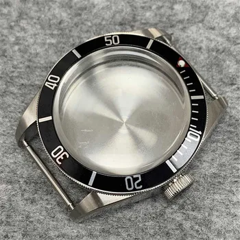 корпус часов из нержавеющей стали 41 мм, алюминиевое кольцо, твердая нижняя крышка из минерального стекла для NH35, корпус для часов с механизмом NH36, запчасти 1