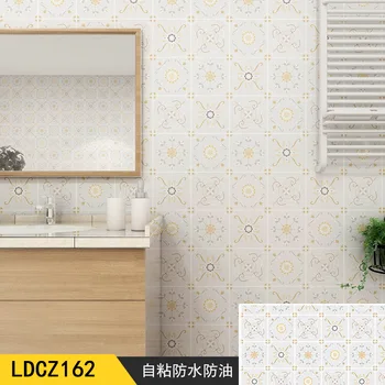 Маслостойкие самоклеящиеся наклейки на шкаф для кухни, плитка для пола в ванной, водонепроницаемые обои, виниловая мозаика из ПВХ, наклейка на стену 2