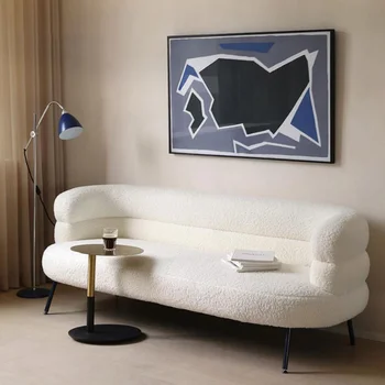 Минималистичный диван для гостиной, Губчатое кресло, Современный салон, Скандинавское Белое Ленивое Двойное кресло, Эргономичная Мебель для пола Divano 1