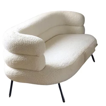 Минималистичный диван для гостиной, Губчатое кресло, Современный салон, Скандинавское Белое Ленивое Двойное кресло, Эргономичная Мебель для пола Divano 2