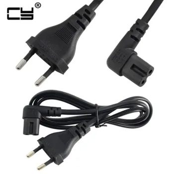 Новый прямоугольный кабель питания переменного тока европейского стандарта 1 М/2 М/3 М/5 М с 2 зубцами ЕС на рисунке 8 C7 для телевизоров, принтеров, камер, PS4, PS3 и т.д.