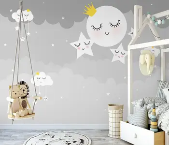 Пользовательские обои papel de parede 3d скандинавский мультфильм облако звездное для детской спальни 3D обои домашний декор обустройство дома 1