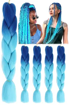 Синтетические плетеные волосы для девочек Разноцветные волосы для косичек Гигантская коса для вязания крючком Коробка для самовыражения Плетение волос