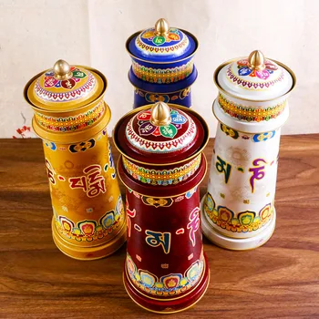 Тибетские буддийские принадлежности, Пятиэлементное Молитвенное колесо Tang Duokuluo, Электрический Желтый Бог Богатства, Зеленое Молитвенное колесо Тары, Фэн-шуй 1