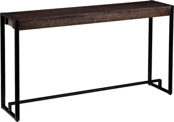Узкий консольный столик, 54 дюйма, жженый дуб, черный 1